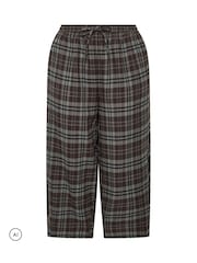 Yours Curve Grey Checked Barrel Trousers - Image 5 of 6