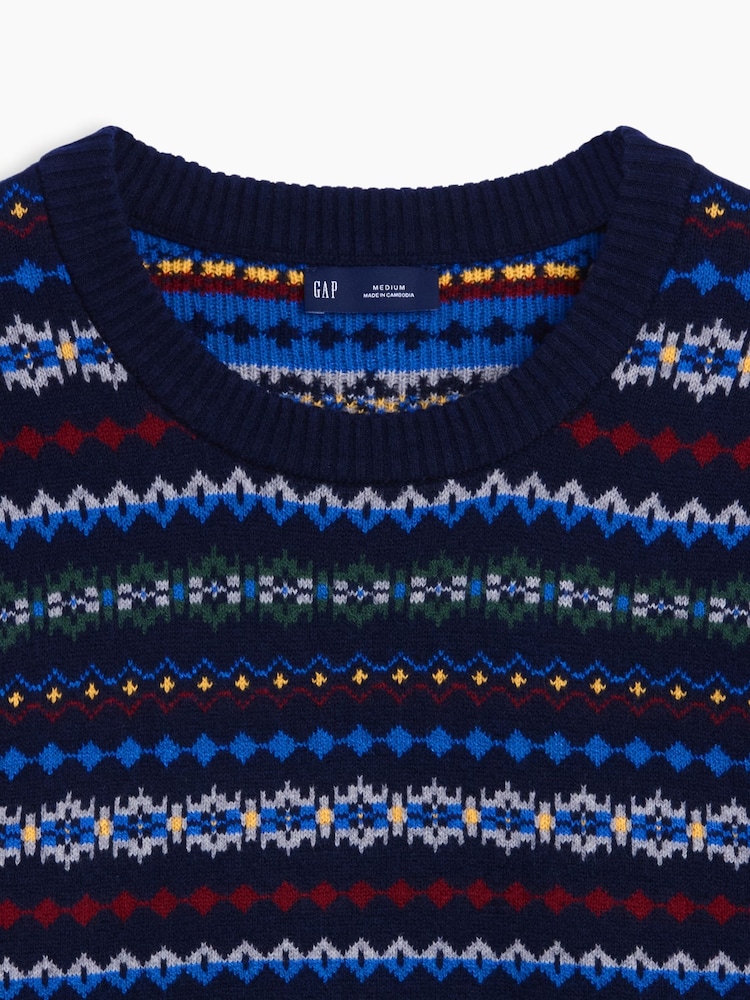 Blue Fair Isle - Gap Cashsoft Rundhalspullover - Bild 4 von 4