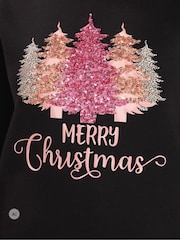 سويت شيرت مبتكر برسمة شجرة مرصَّعة بالترتر وعبارة "Merry Christmas" من Yours Curve - صورة 4 من 6
