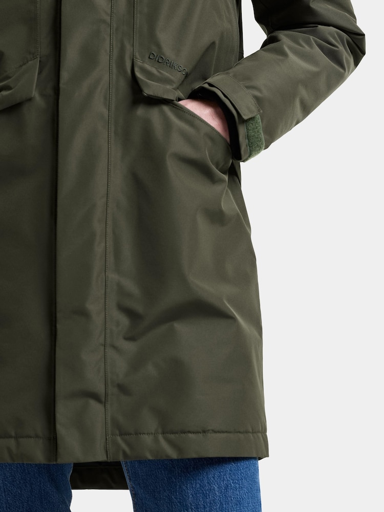 Didriksons Green Kenny Waterproof Coat - Image 6 of 6