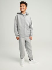 Polo Ralph Lauren Grey Boys Cotton Fleece Zip-Up Logo Hoodie - Image 1 of 4