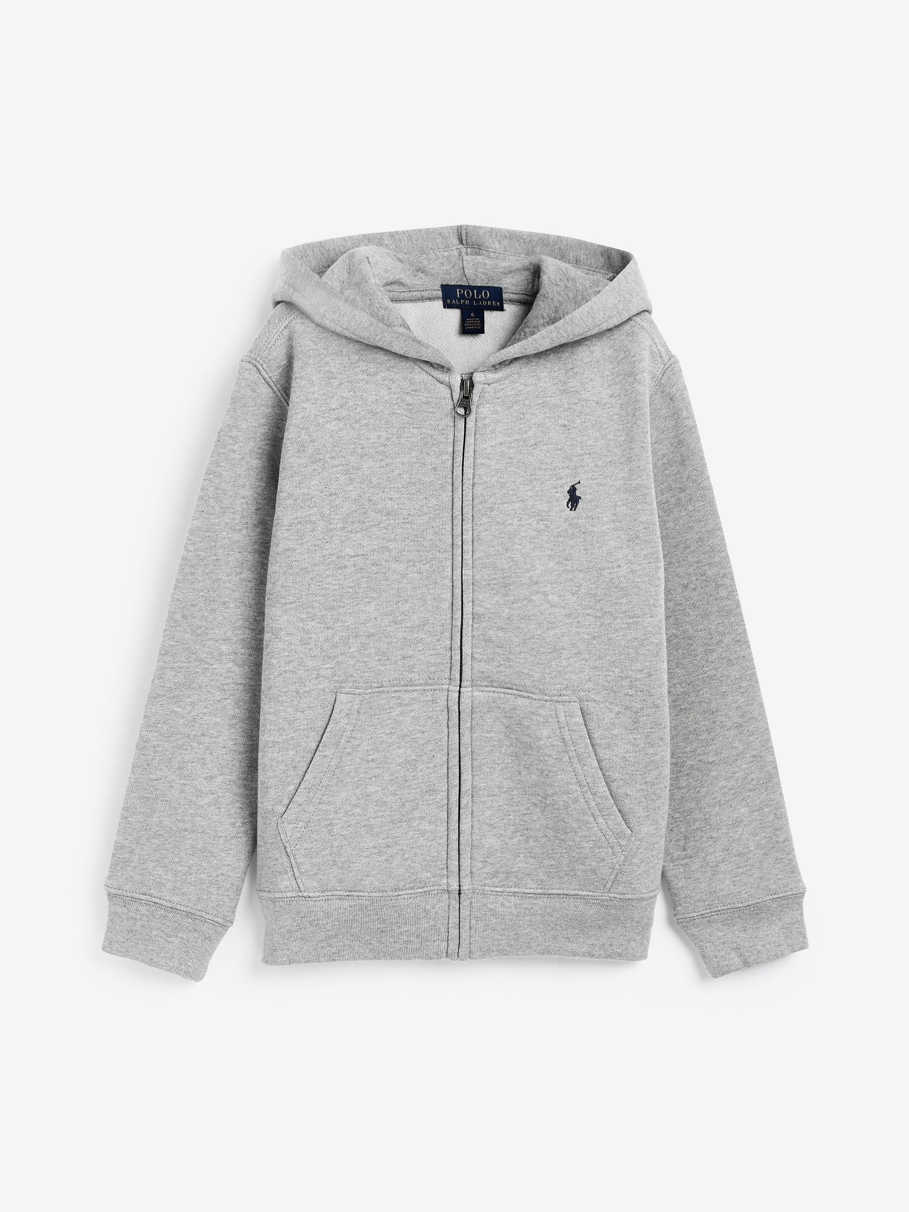 Kjøp Grå - Polo Ralph Lauren Boys Cotton Fleece Zip-Up Logo