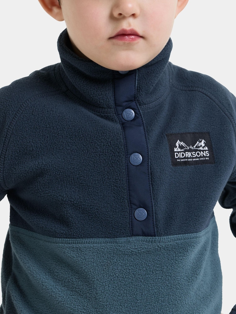 Didriksons Dark Blue Monte Half Button Fleece - Image 5 of 5