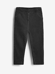 Black/Grey Denim 2 Pack Elasticated Waist Jeggings (3mths-7yrs) - Image 2 of 6