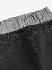 Black/Grey Denim 2 Pack Elasticated Waist Jeggings (3mths-7yrs) - Image 6 of 6
