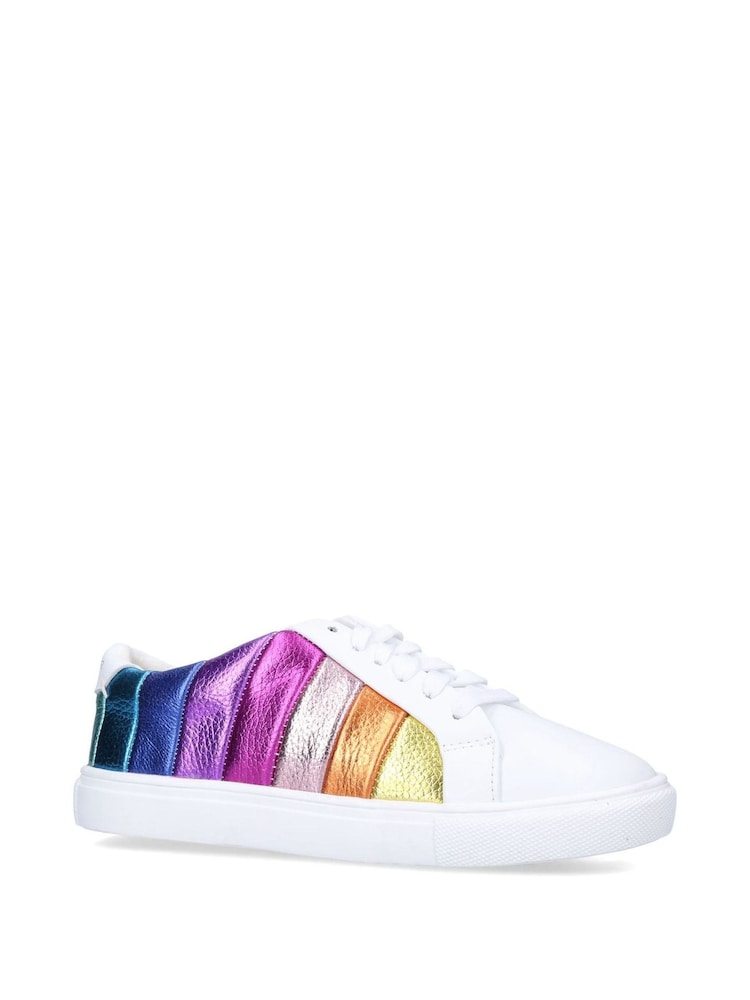 Kurt Geiger London Junior White Mini Lane Stripe Trainers - Image 2 of 4