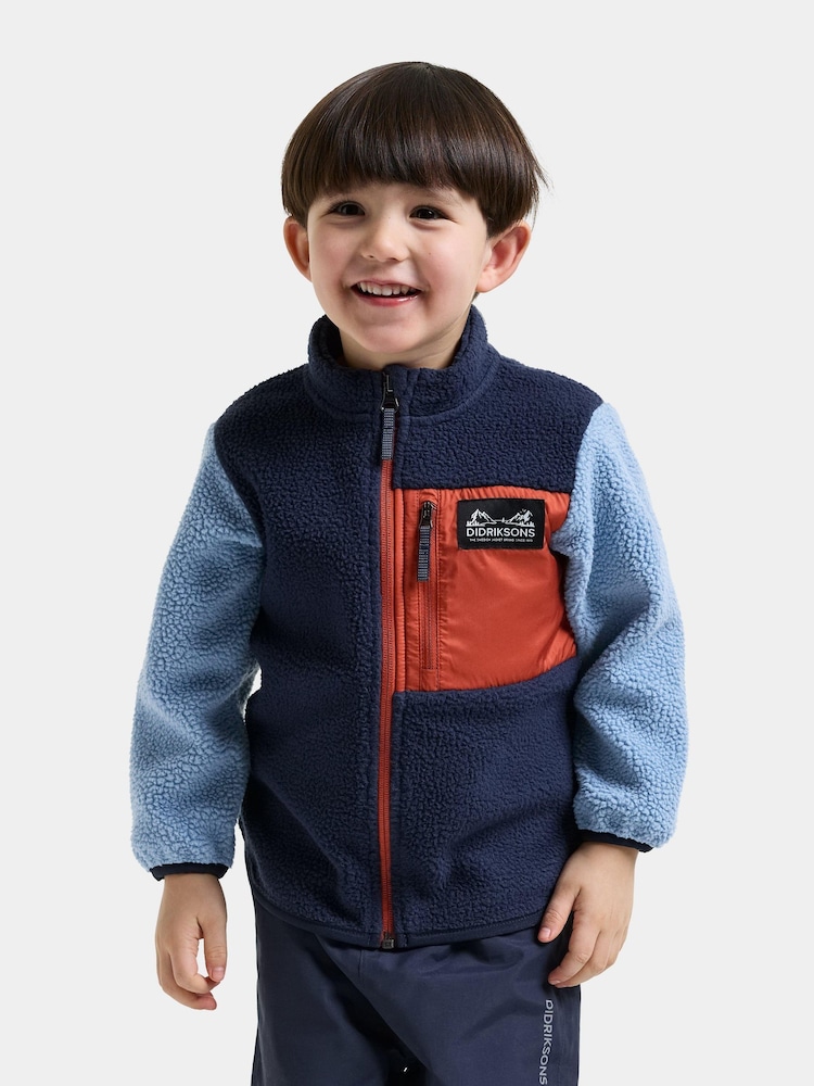 Didriksons Blue Anten Kids Full-Zip Fleece - Image 1 of 5