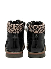Lotus Black Patent Lace-Up Ankle Boots - Image 3 of 4