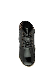 Lotus Black Patent Lace-Up Ankle Boots - Image 4 of 4