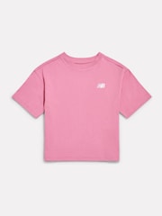 New Balance Rose Pink Jersey Small Logo T-Shirt - Image 1 of 3