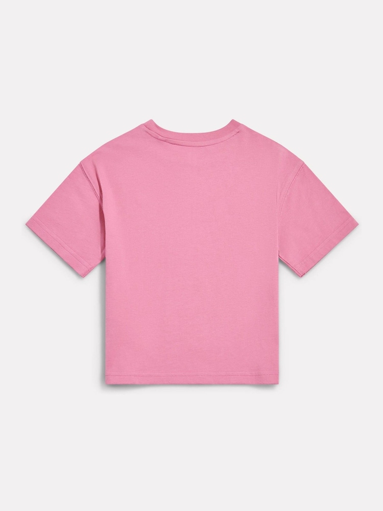 New Balance Rose Pink Jersey Small Logo T-Shirt - Image 2 of 3 New Balance Rose Pink Jersey Small Logo T-Shirt - Image 2 of 3