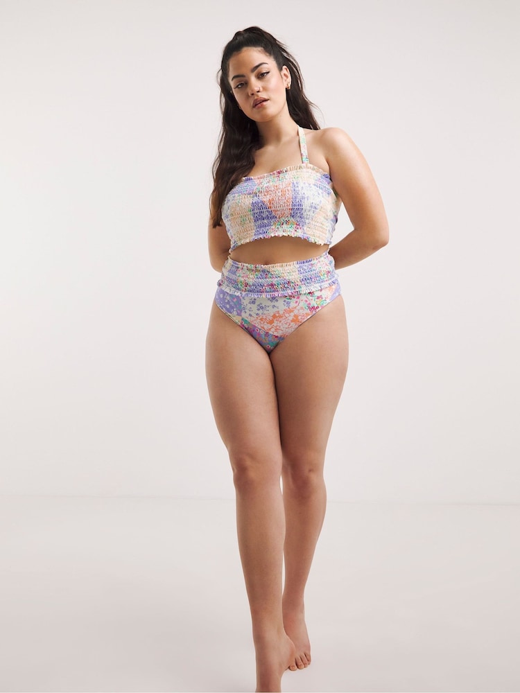 Simply Be Lilac Purple Ditsy Floral Bikini Set - Image 1 of 4