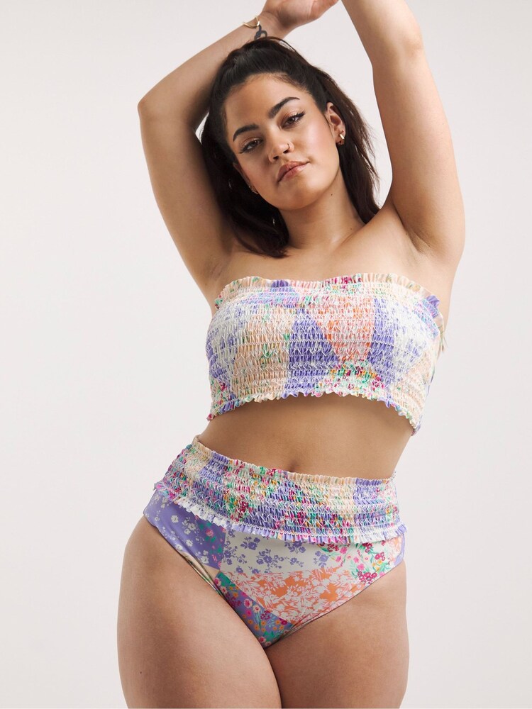 Simply Be Lilac Purple Ditsy Floral Bikini Set - Image 4 of 4