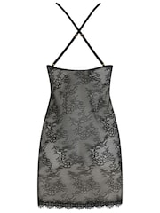 Pour Moi Black Boudoir Lace Split Hem Chemise - Image 3 of 3