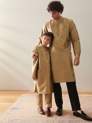 Gold Mens Long Length Kurta - Image 2 of 9