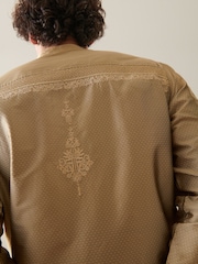 Gold Mens Long Length Kurta - Image 6 of 9