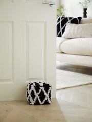 Black Geometric Berber Doorstop - Image 1 of 3