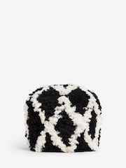 Black Geometric Berber Doorstop - Image 2 of 3