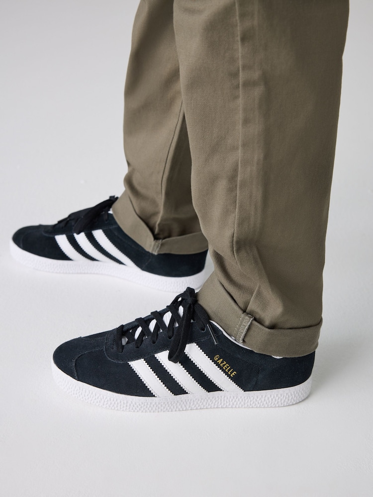 adidas Originals Black/White Junior Gazelle Trainers - Image 1 of 13