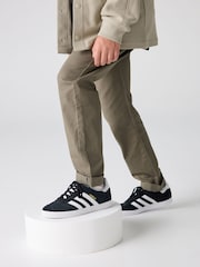 adidas Originals Black/White Junior Gazelle Trainers - Image 4 of 13