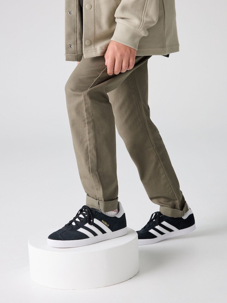 adidas Originals Black/White Junior Gazelle Trainers - Image 4 of 13