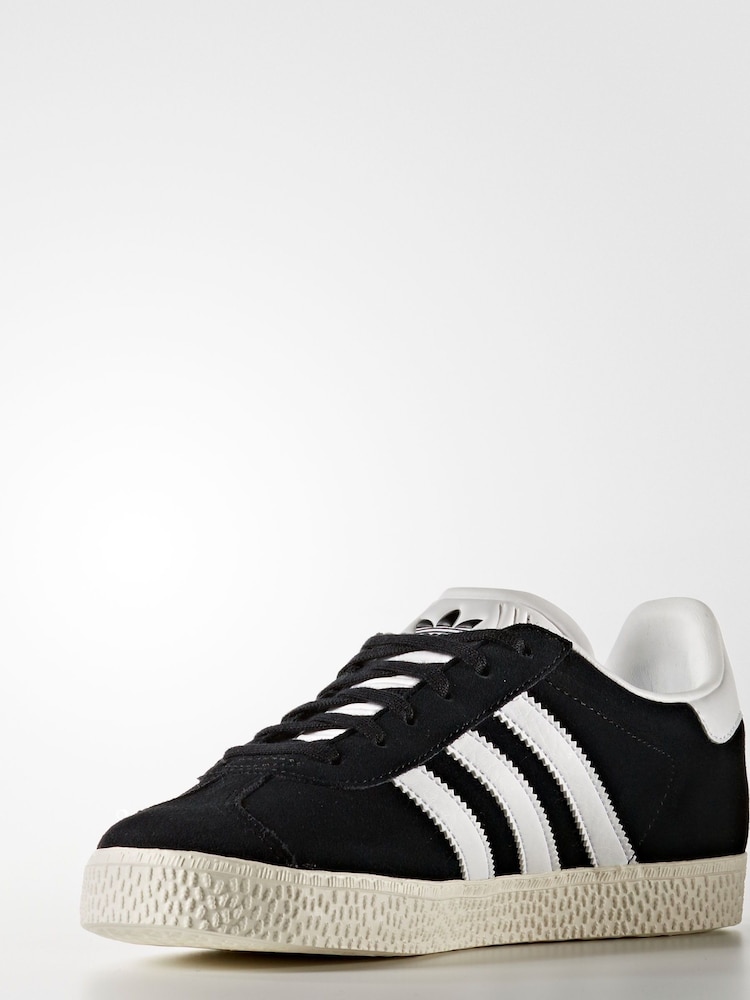 adidas Originals Black/White Junior Gazelle Trainers - Image 8 of 13