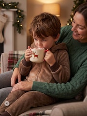 Harry Bear Reindeer Novelty Super Soft Fleece Onesie With 3D Antler and Ears - صورة 2 من 10