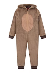 Harry Bear Reindeer Novelty Super Soft Fleece Onesie With 3D Antler and Ears - صورة 8 من 10