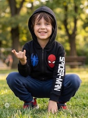 هودي بتصميم شخصية Marvel Spiderman بسحَّاب كامل بطبعة 1962 على الظهر - صورة 6 من 9