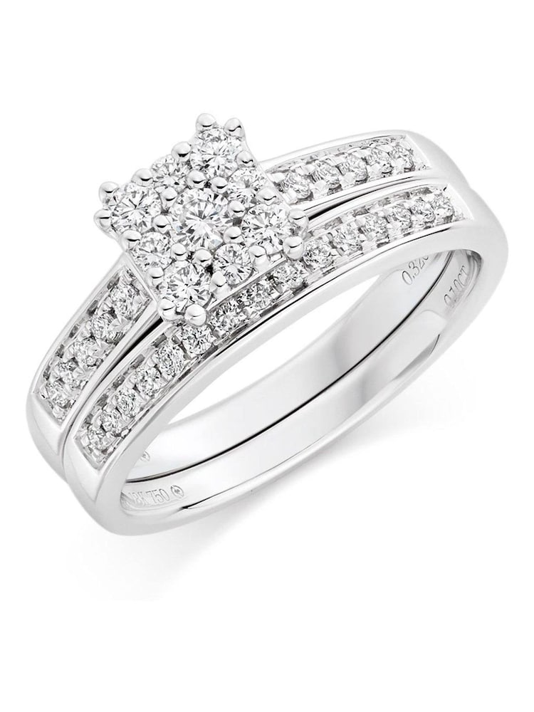 Beaverbrooks 18ct Diamond Bridal Set Rings - Image 1 of 4