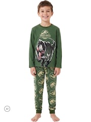 Lik Jurassic World Rebirth Tyrannosaurus Rex Pidžama sa dugim rukavom - Slika 6 od 11