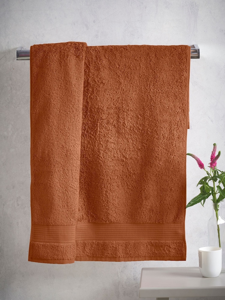 Orange Burnt Egyptian Cotton Towel - Image 2 of 6