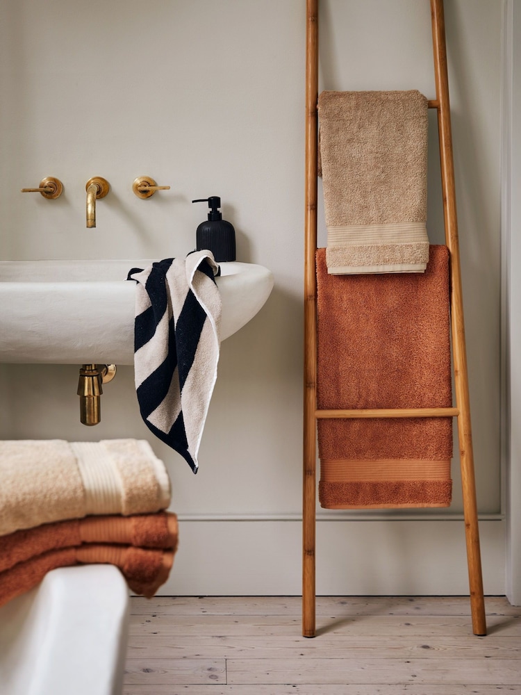 Orange Burnt Egyptian Cotton Towel - Image 6 of 6