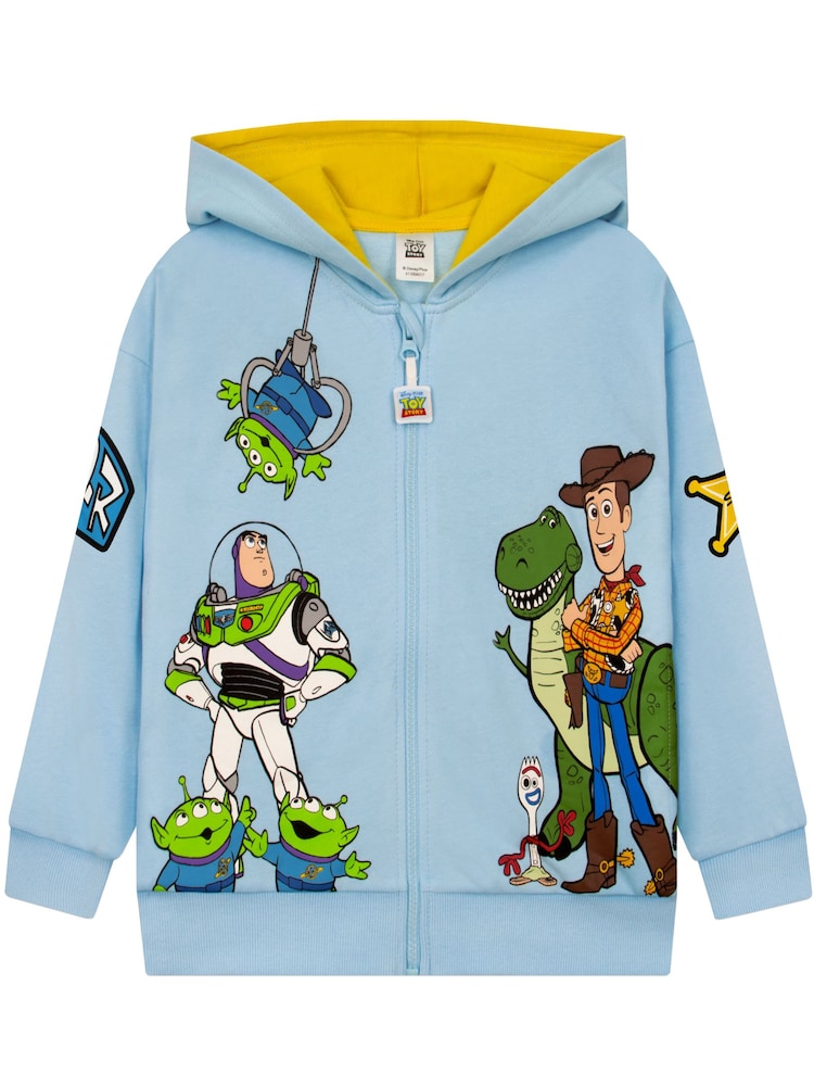 Character Blue Disney Toy Story Zip Through Hoodie With Back Print Logo - Image 1 of 11