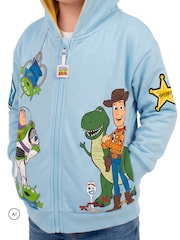 Character Blue Disney Toy Story Zip Through Hoodie With Back Print Logo - Image 6 of 11