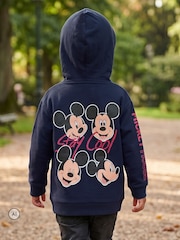 Character Blue Disney Mickey Mouse Zip Up Hoodie With Back Prints - Image 3 of 10