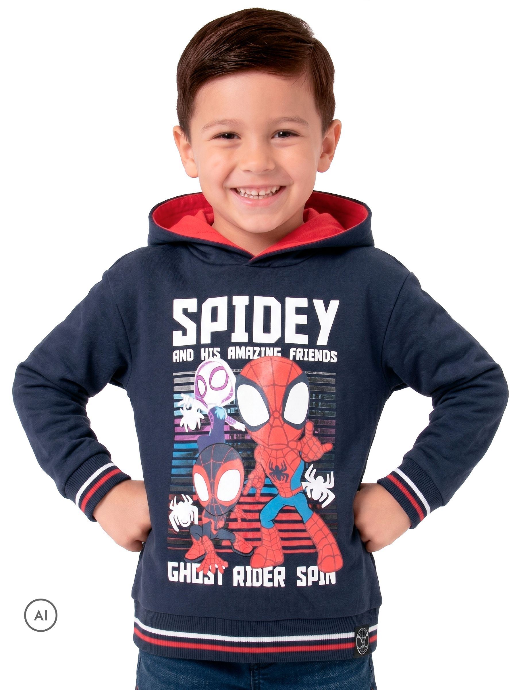Buy Character Blue Marvel Ghost Spider Spin and Spidey Hoodie from Next ...