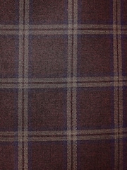 Burgundy Red Skinny Fit Trimmed Check Suit: Jacket - Image 5 of 7