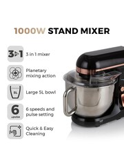 Tower Black 1000W Rose Gold Stand Mixer - Image 12 of 16