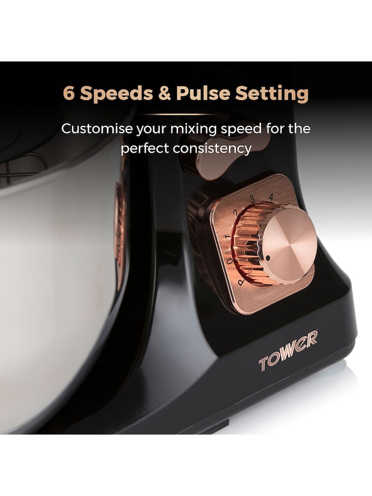 Tower Black 1000W Rose Gold Stand Mixer - Image 16 of 16