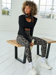Grey Animal Fleece Lined Leggings - Image 1 of 7