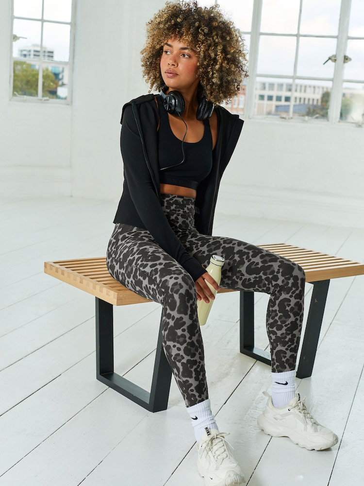 Grey Animal Fleece Lined Leggings - Image 1 of 7