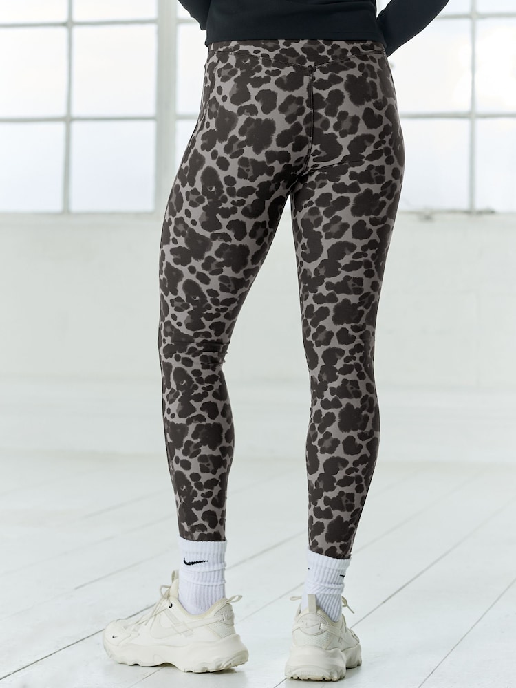 Grey Animal Fleece Lined Leggings - Image 3 of 7