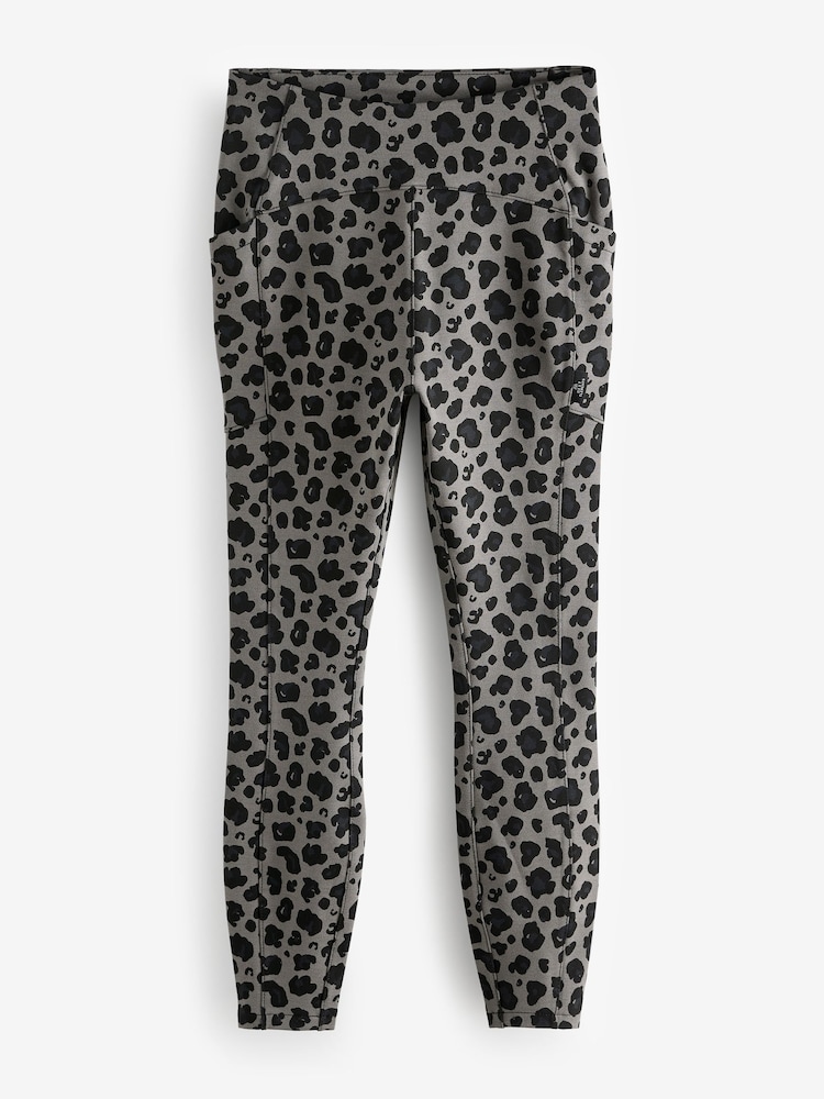 Grey Animal Fleece Lined Leggings - Image 6 of 7