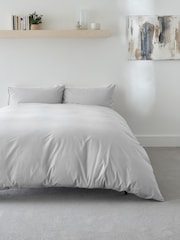 Grey Easy Care Polycotton Plain Duvet Cover and Pillowcase Set - Image 1 of 7