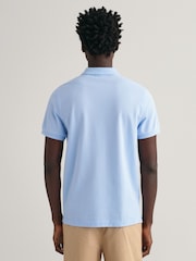 Bleu Capri - GANT Regular 100% Cotton Shield Polo Shirt - Image 2 de 4