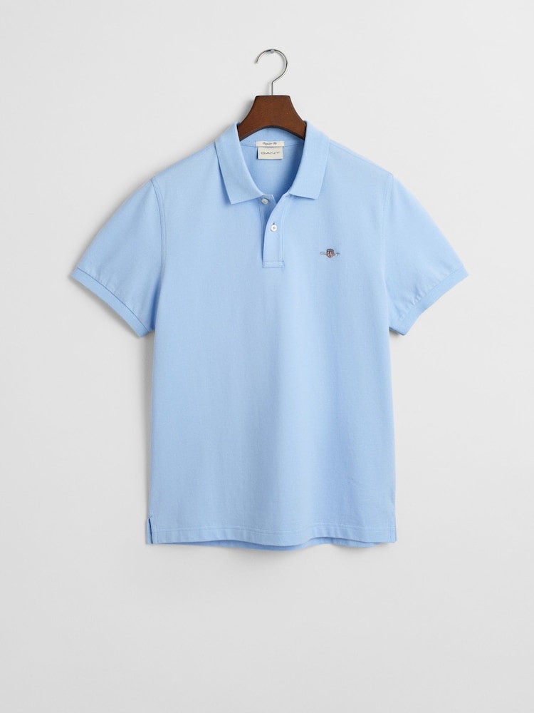 Azul Capri - Camisa polo GANT Regular 100% Cotton Shield - Imagem 5 de 5