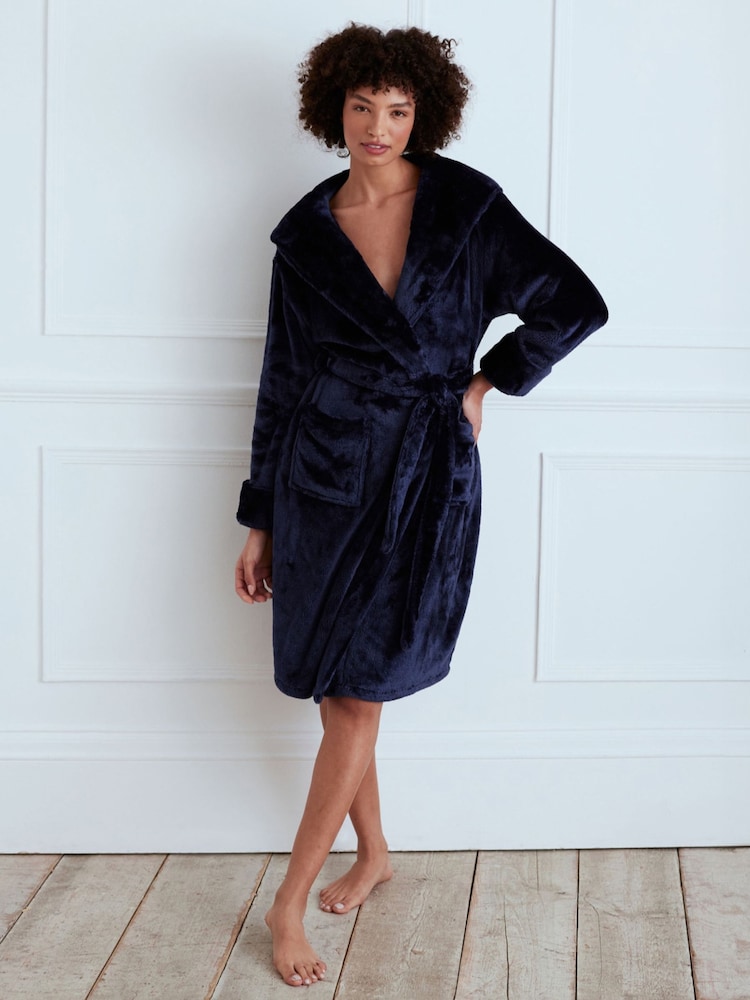 Chelsea Peers Blue Fleece Dressing Gown - Image 1 of 4