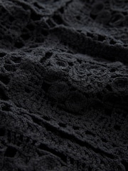 Black Long Sleeve Crochet Top - Image 7 of 7