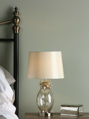 Laura Ashley Champagne Gold Pineapple Cut Glass Small Table Lamp with Shade - Image 1 of 4